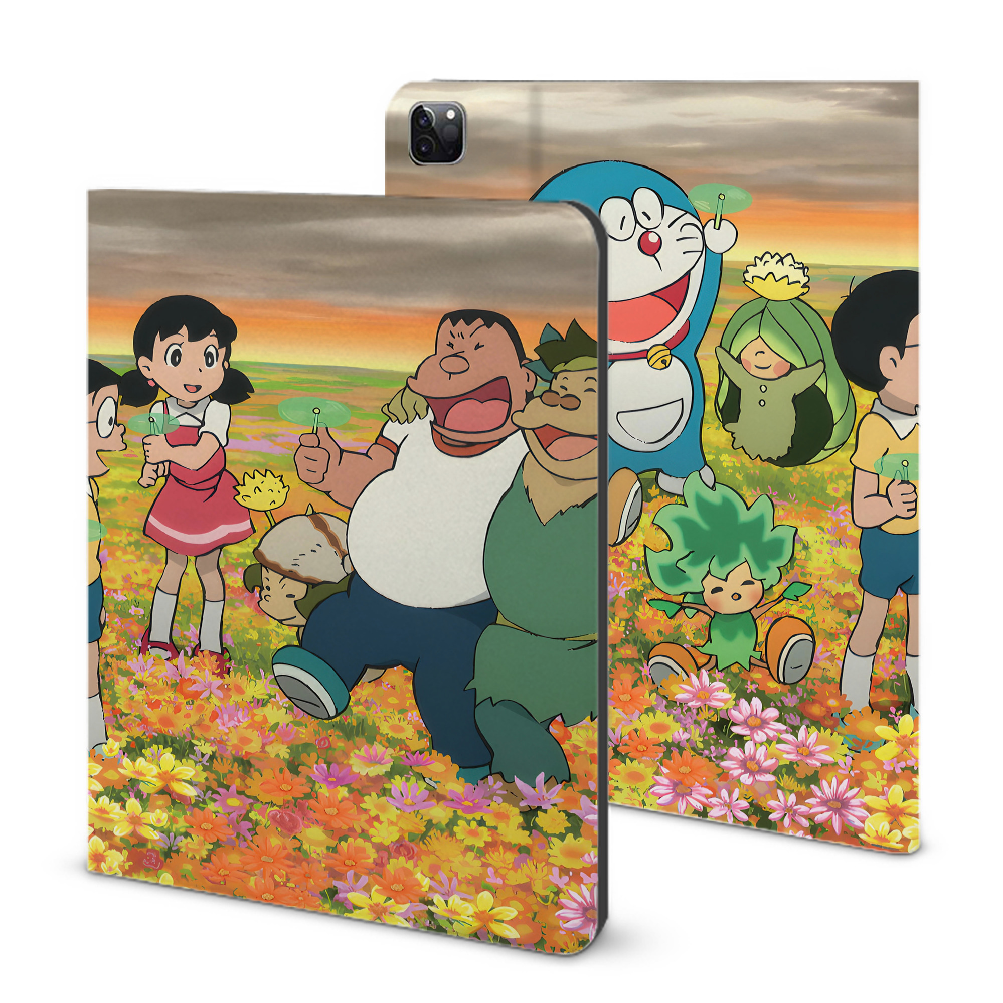 （画像用） ドラえもん Doraemon IPad ケース ブック型 PUレザー TPU 耐衝撃 軽量 薄型 ペン収納なし 全面保護 IPad 各モデル対応